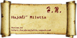 Hajdú Miletta névjegykártya